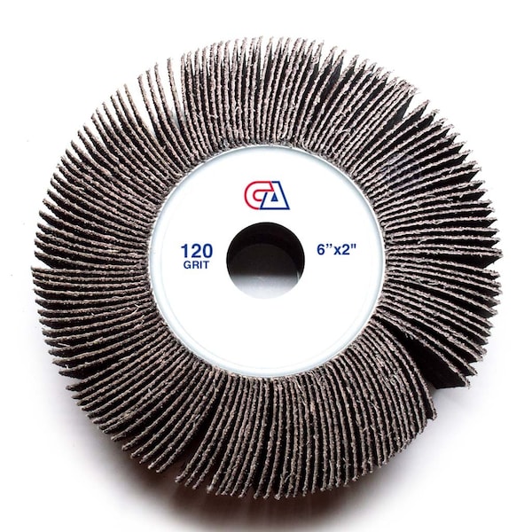 Continental Abrasives 6" x 2" x 1" Unmounted 120 Grit Aluminum Oxide Flap Wheel FW-62120 - main